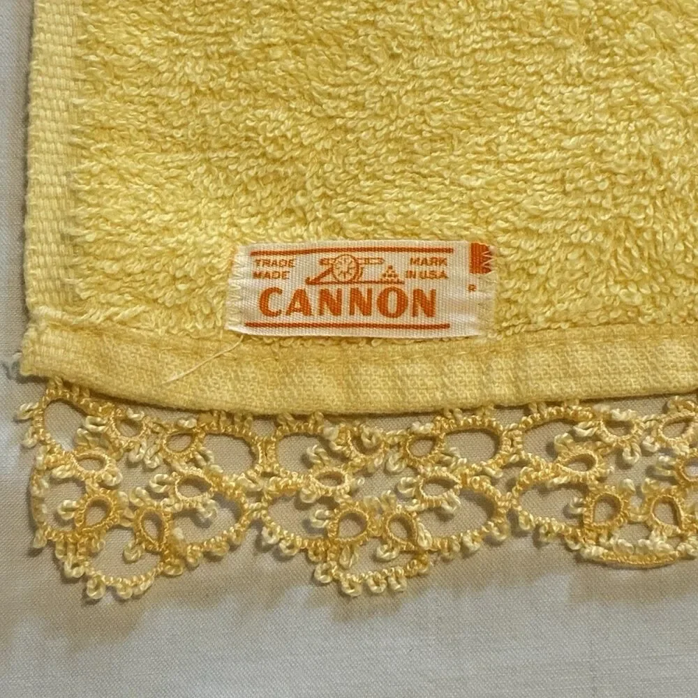 Mid Century Cannon Yellow Sunshine Set of Hand Towels 100% Cotton Trade Made USA